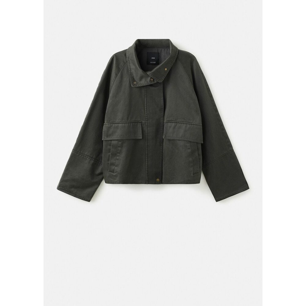 Funnel neck jacket with pockets